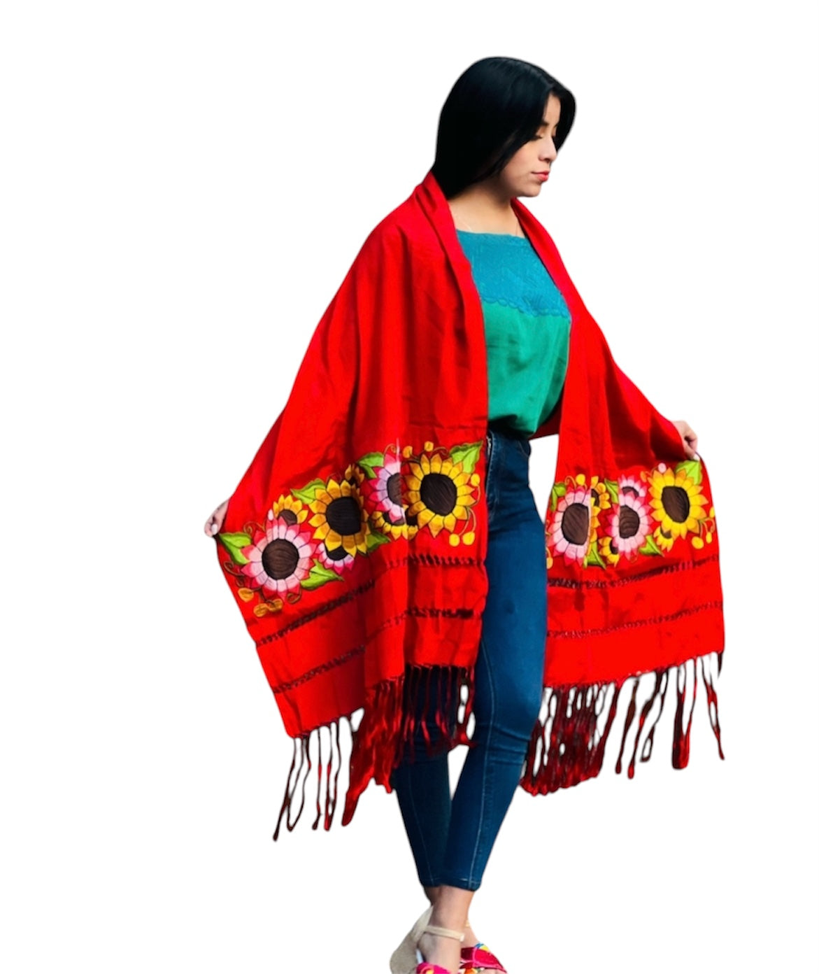 Rebozo Seda Floral