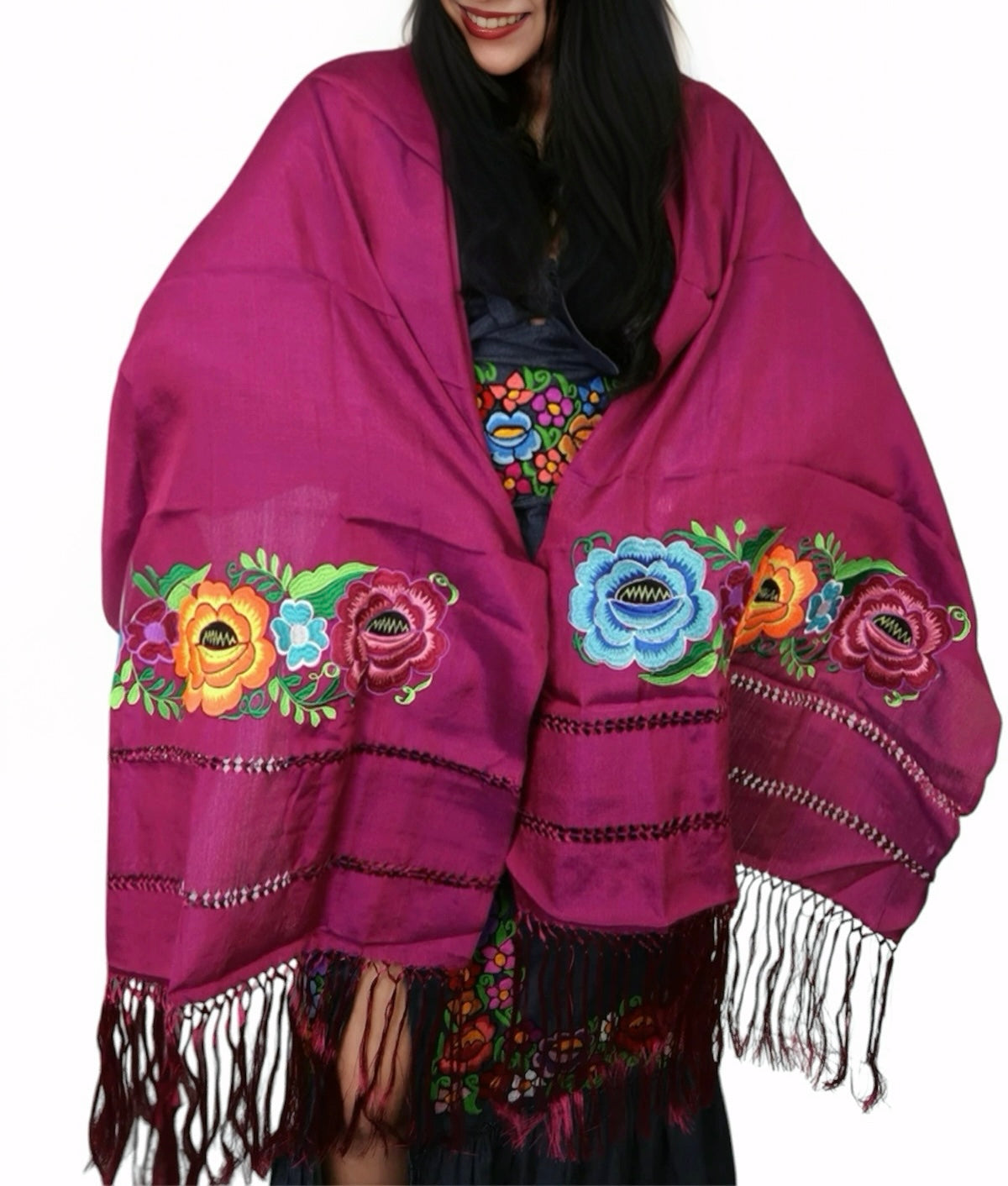 Rebozo Seda Floral