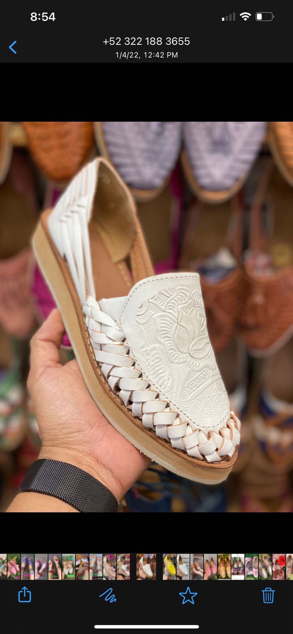 Huaraches clavel Blanco