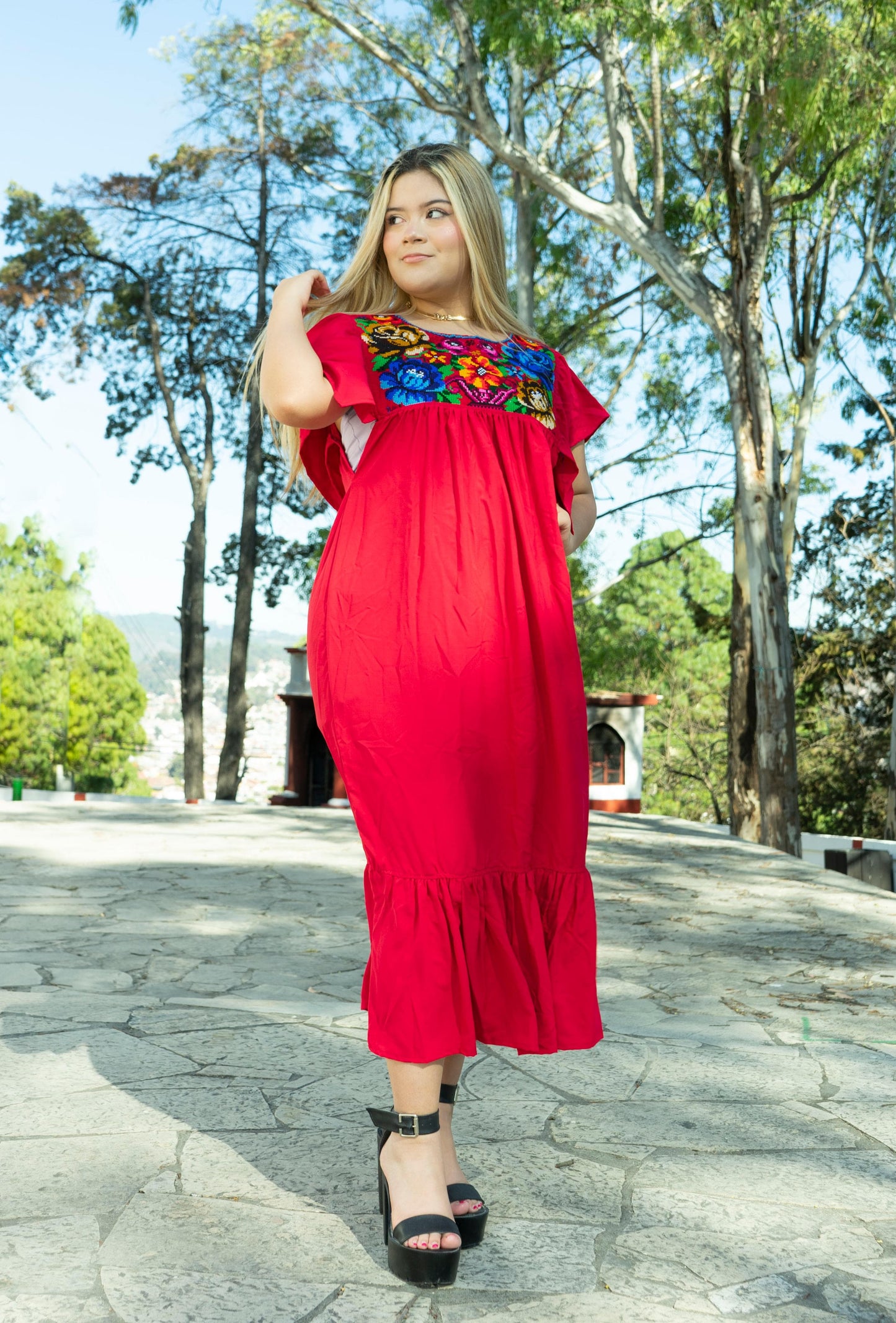 Vestido Rosal Punto de cruz