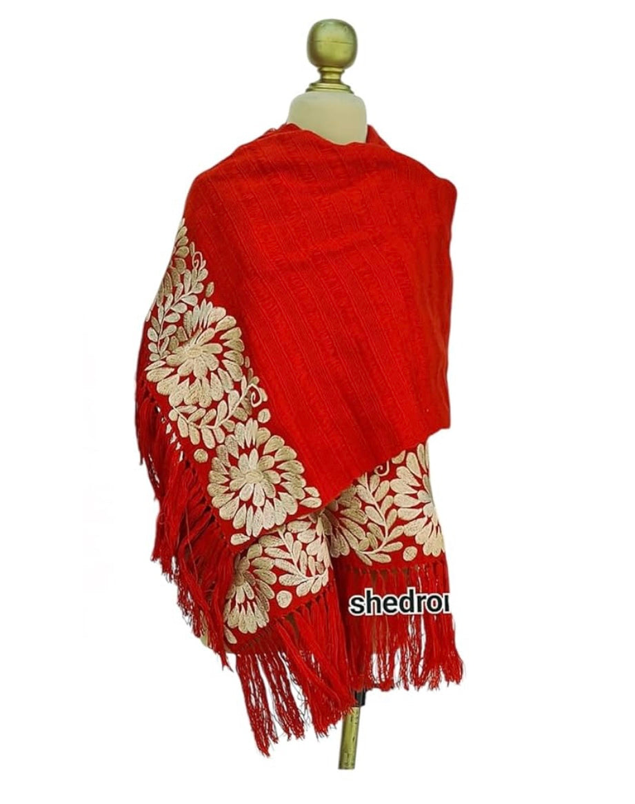 Rebozo Telar Flores Oro