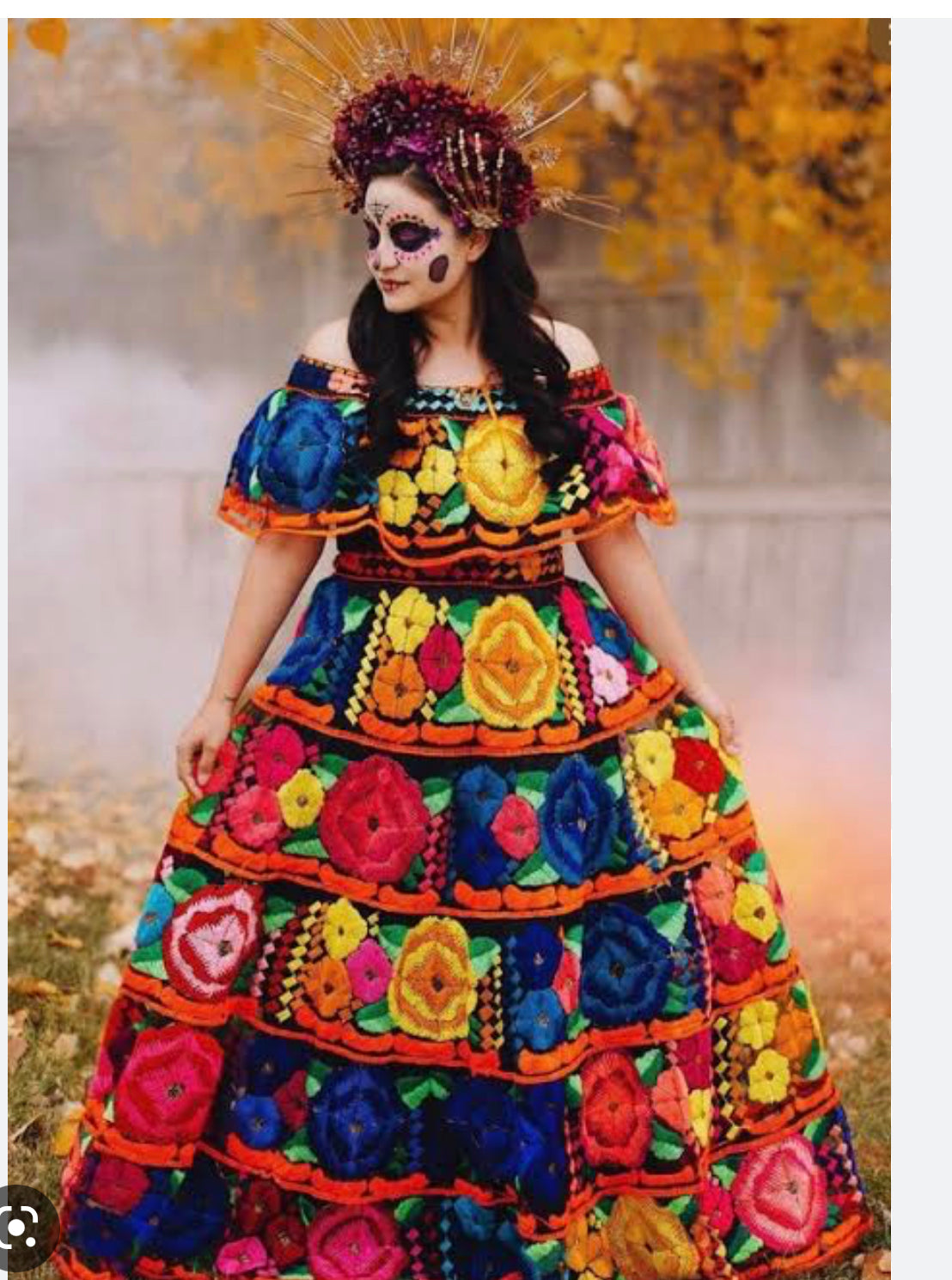 Vestido Chiapaneca Multicolor incluye rebozo