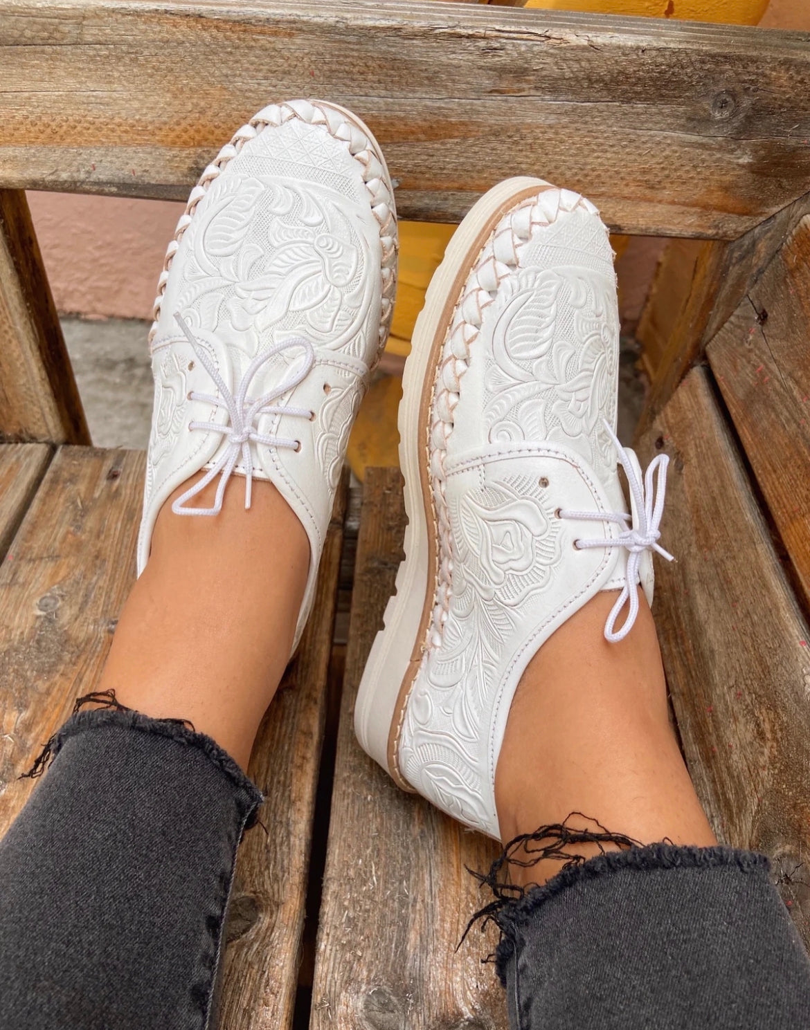 Huaraches Otoño blanco