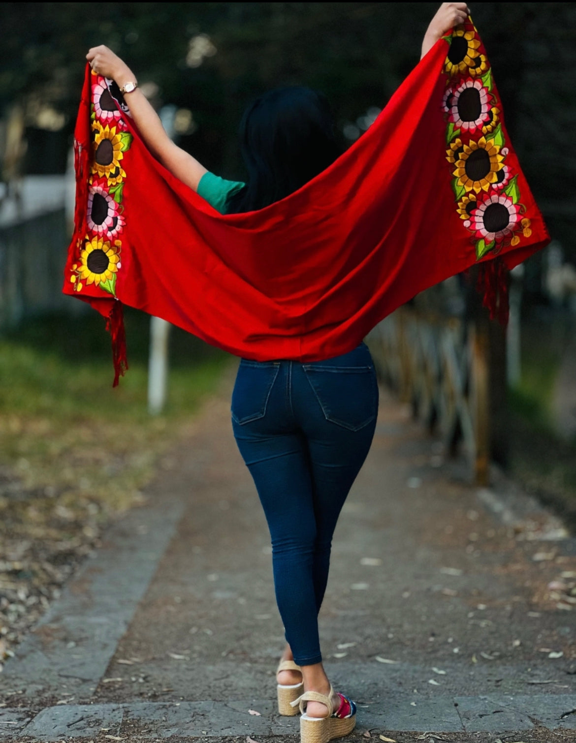 Rebozo Seda Floral