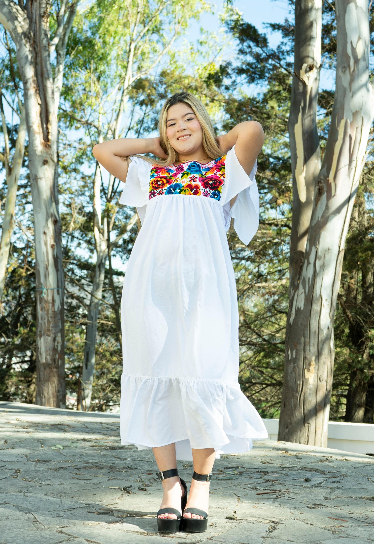 Vestido Rosal Punto de cruz
