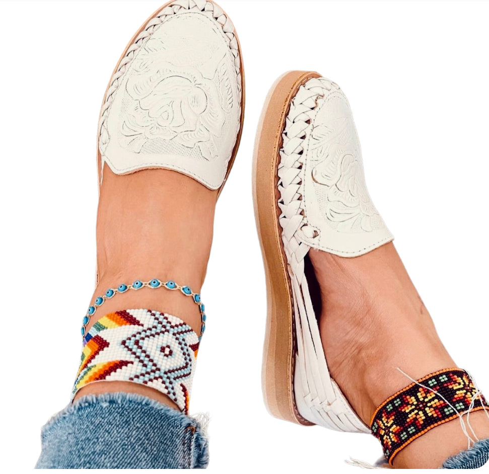 Huaraches clavel Blanco