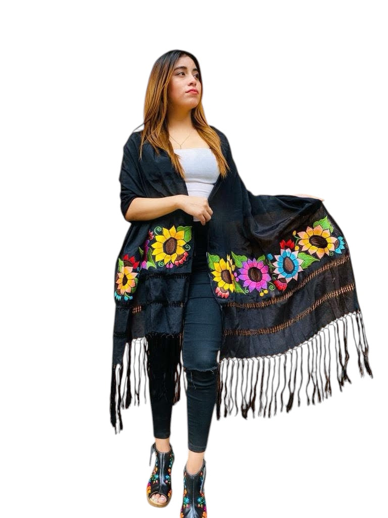 Rebozo Seda Floral