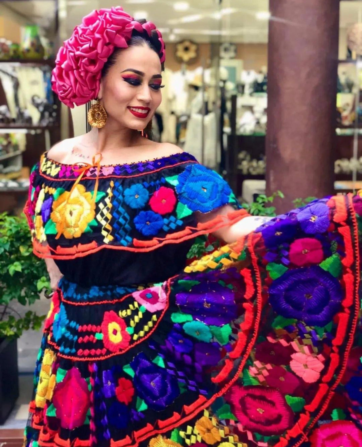 Vestido Chiapaneca Gala incluye rebozo