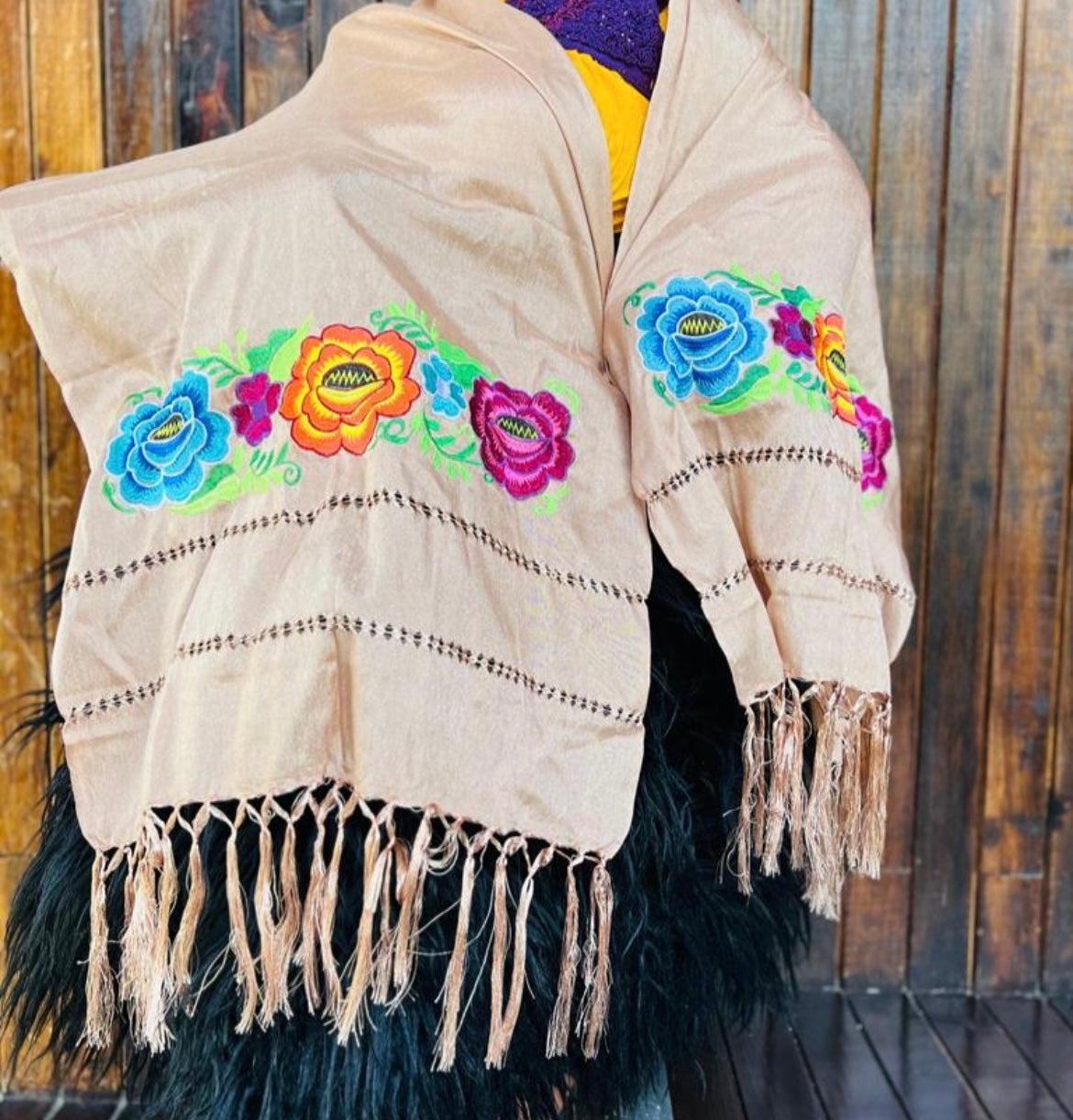 Rebozo Seda Floral