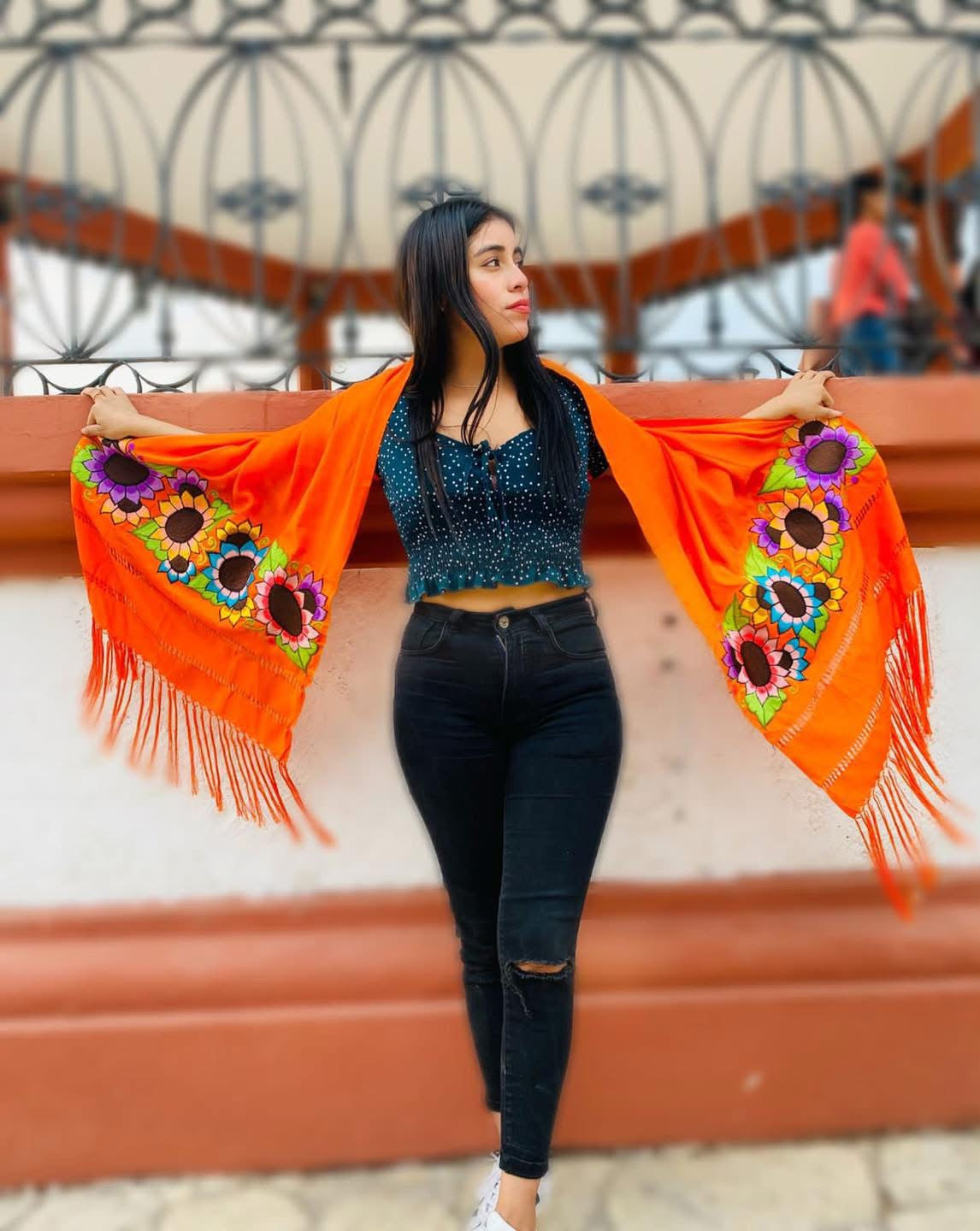 Rebozo Seda Floral