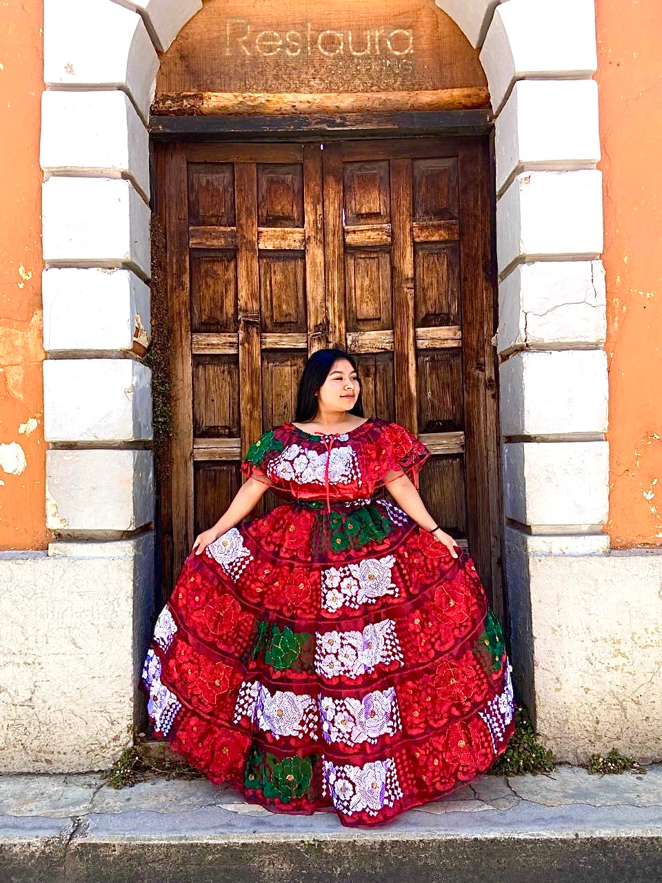 Vestido Tricolor Incluye rebozo