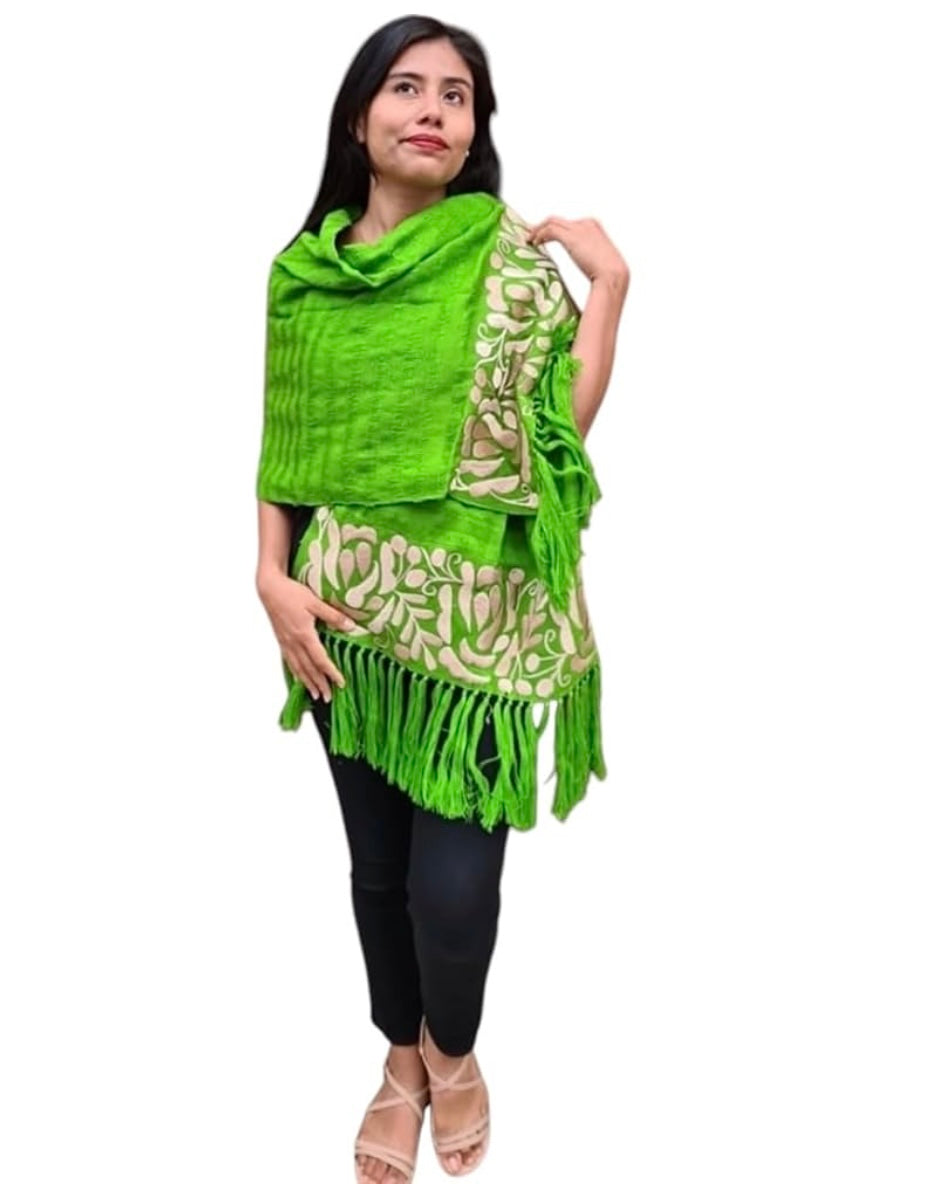 Rebozo Telar Flores Oro