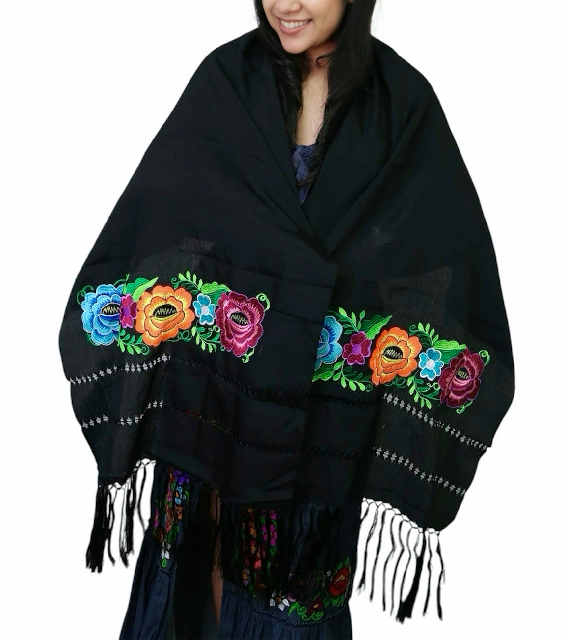 Rebozo Seda Floral