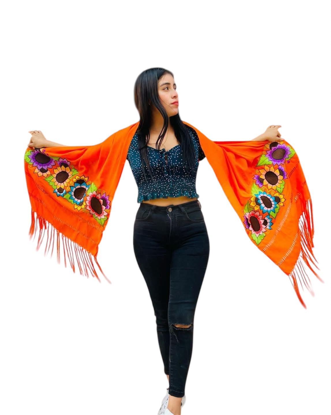 Rebozo Seda Floral