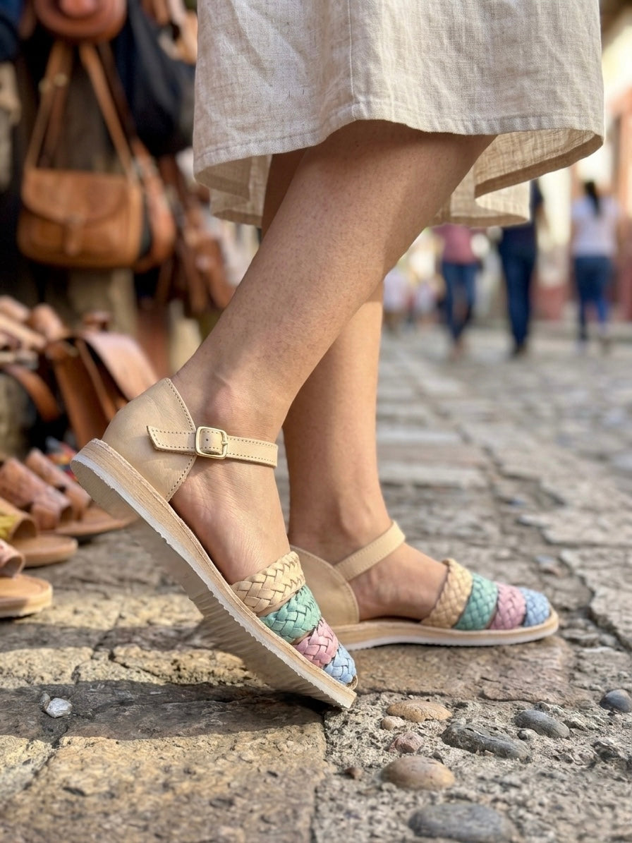Huaraches Trenza pastel