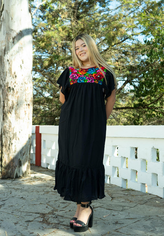 Vestido Rosal Punto de cruz