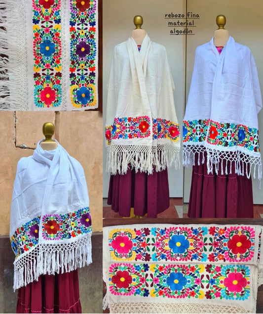Rebozo Floral fino