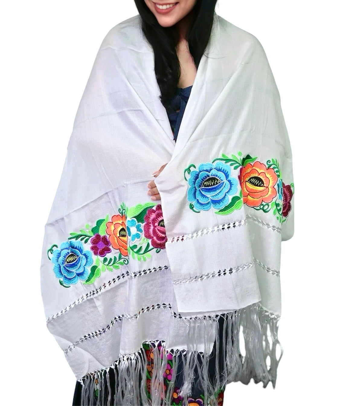 Rebozo Seda Floral