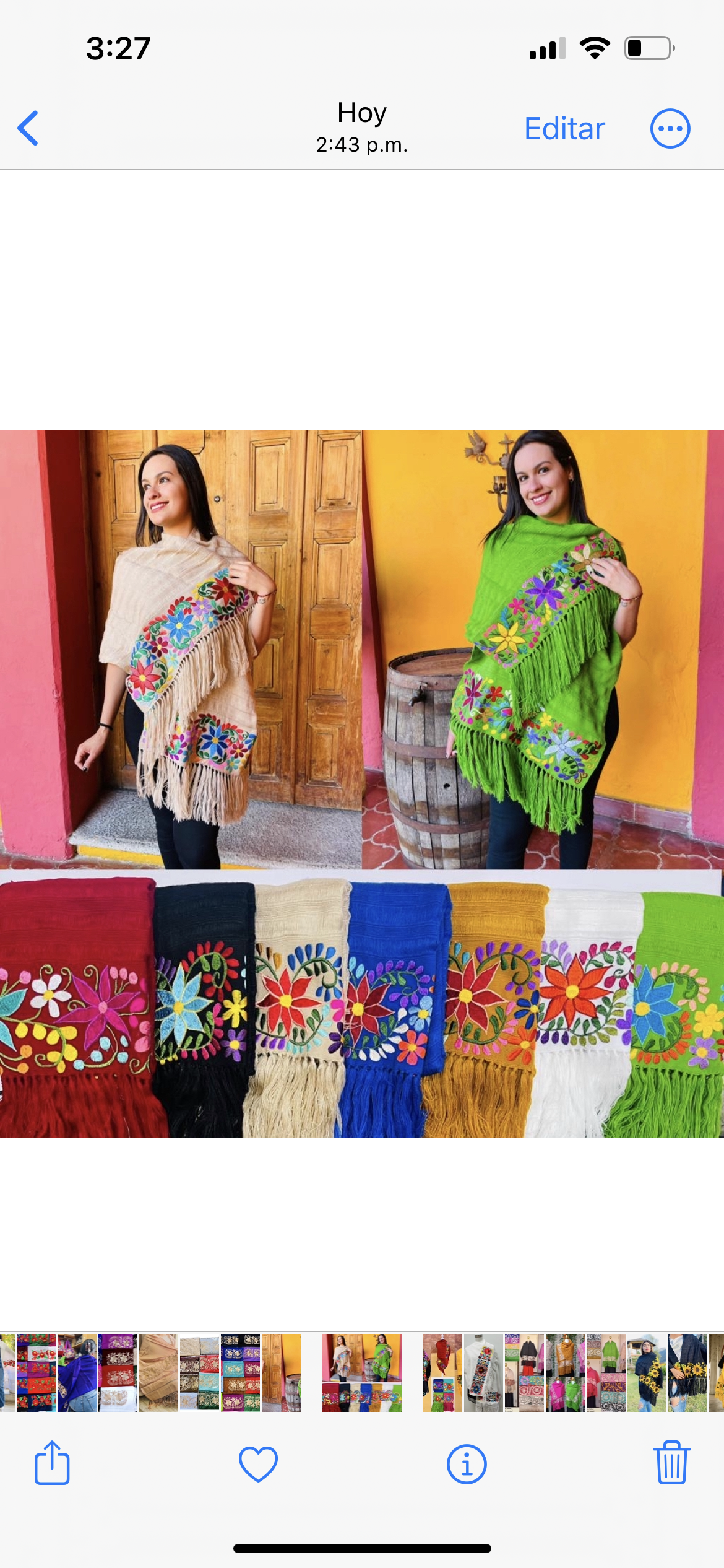 Rebozo telar Flor bonita