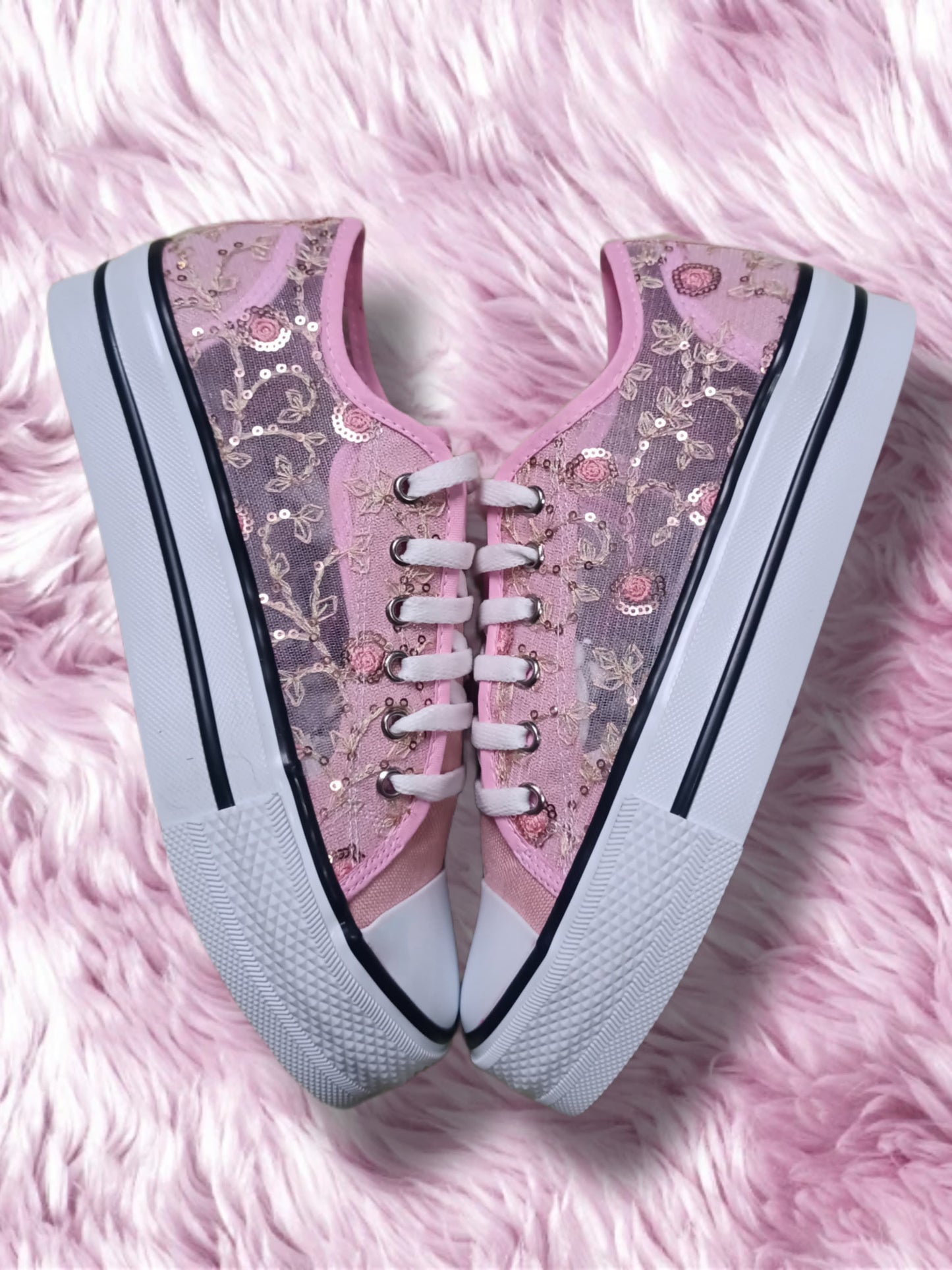 Tenis tipo converse Lentejuela