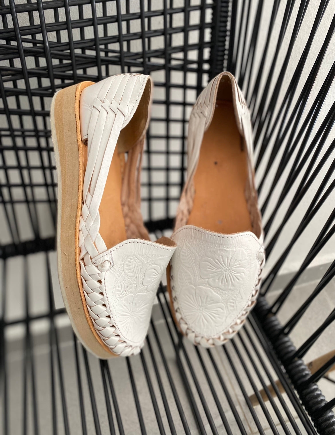 Huaraches clavel Blanco