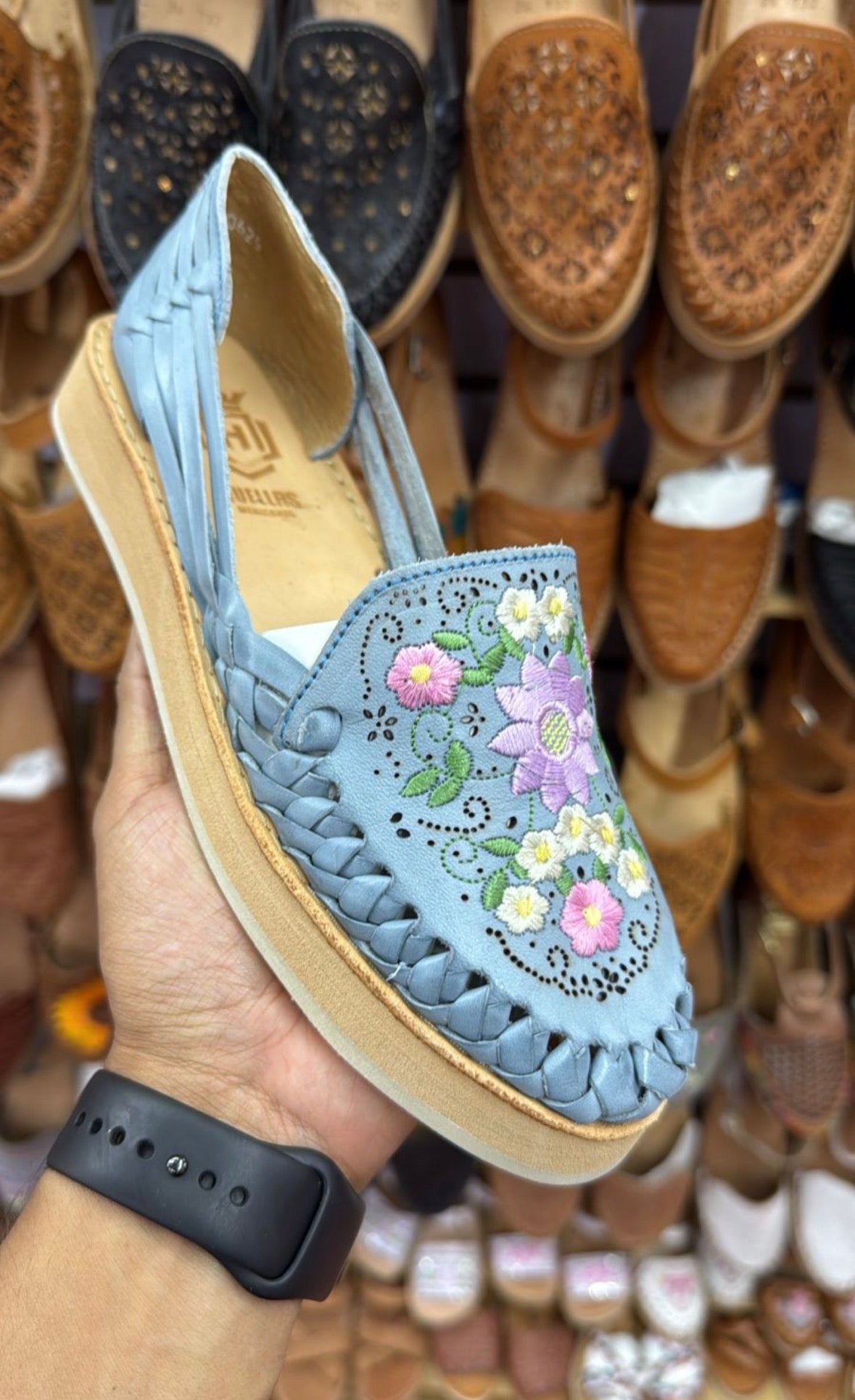 Huaraches Azul Flores