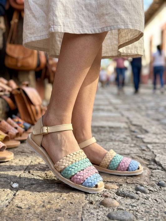 Huaraches Trenza pastel