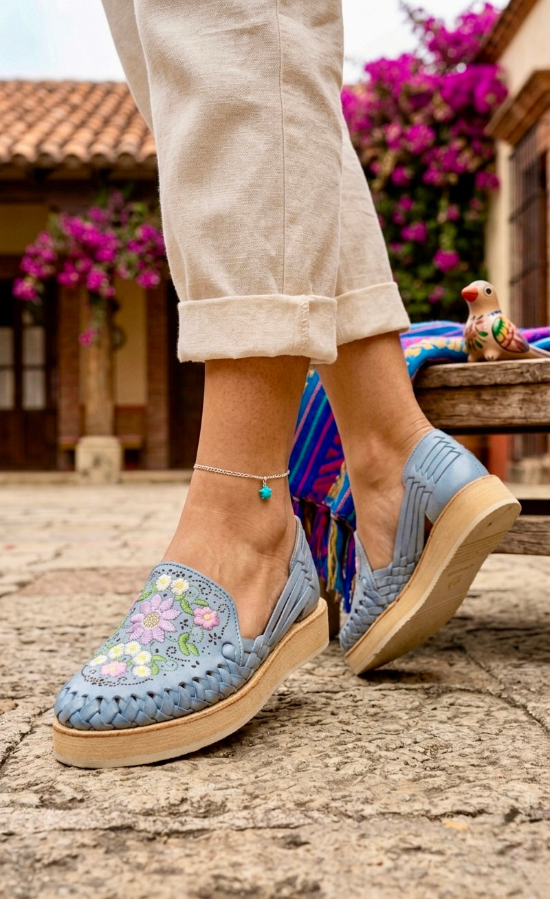 Huaraches Azul Flores