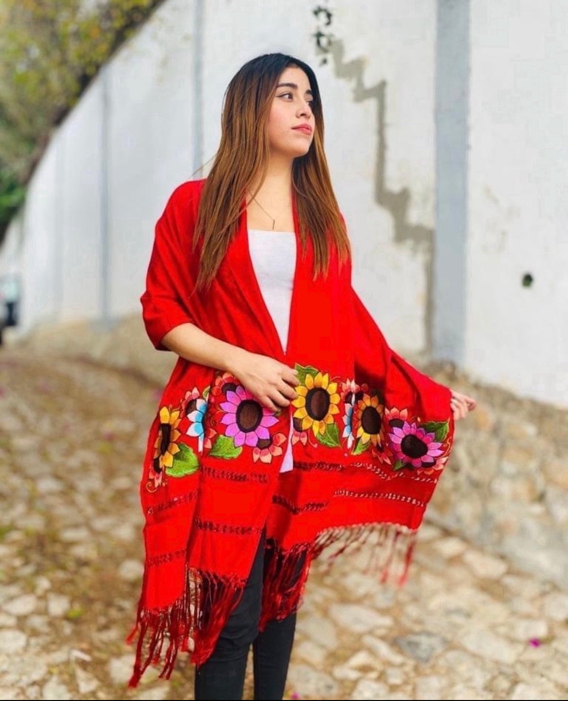 Rebozo Seda Floral