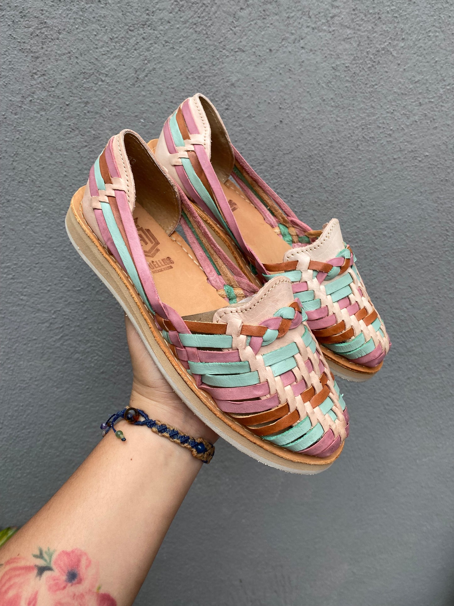 Huaraches Trenza pastel