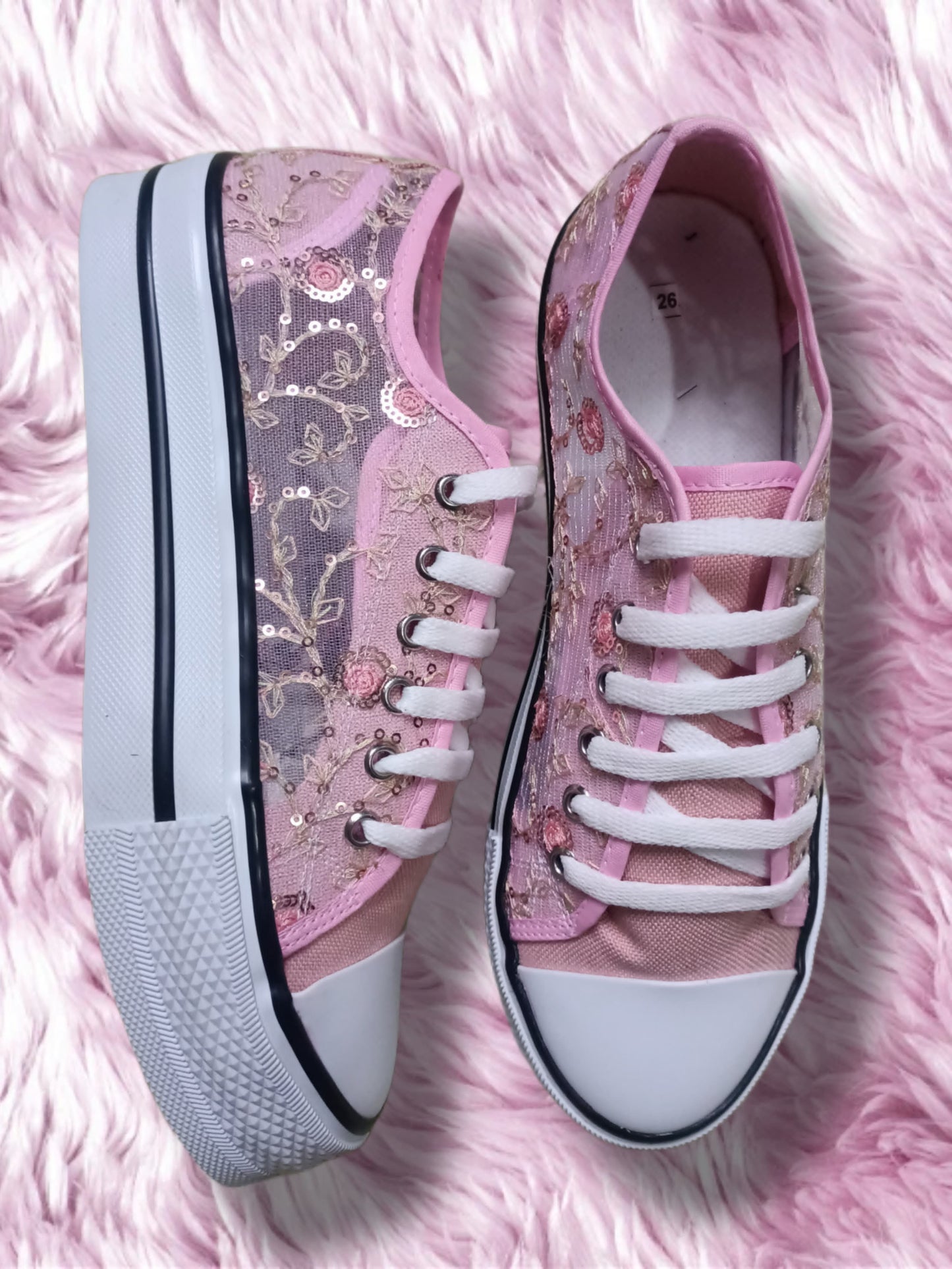Tenis tipo converse Lentejuela