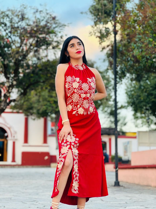 Vestido halter Oro