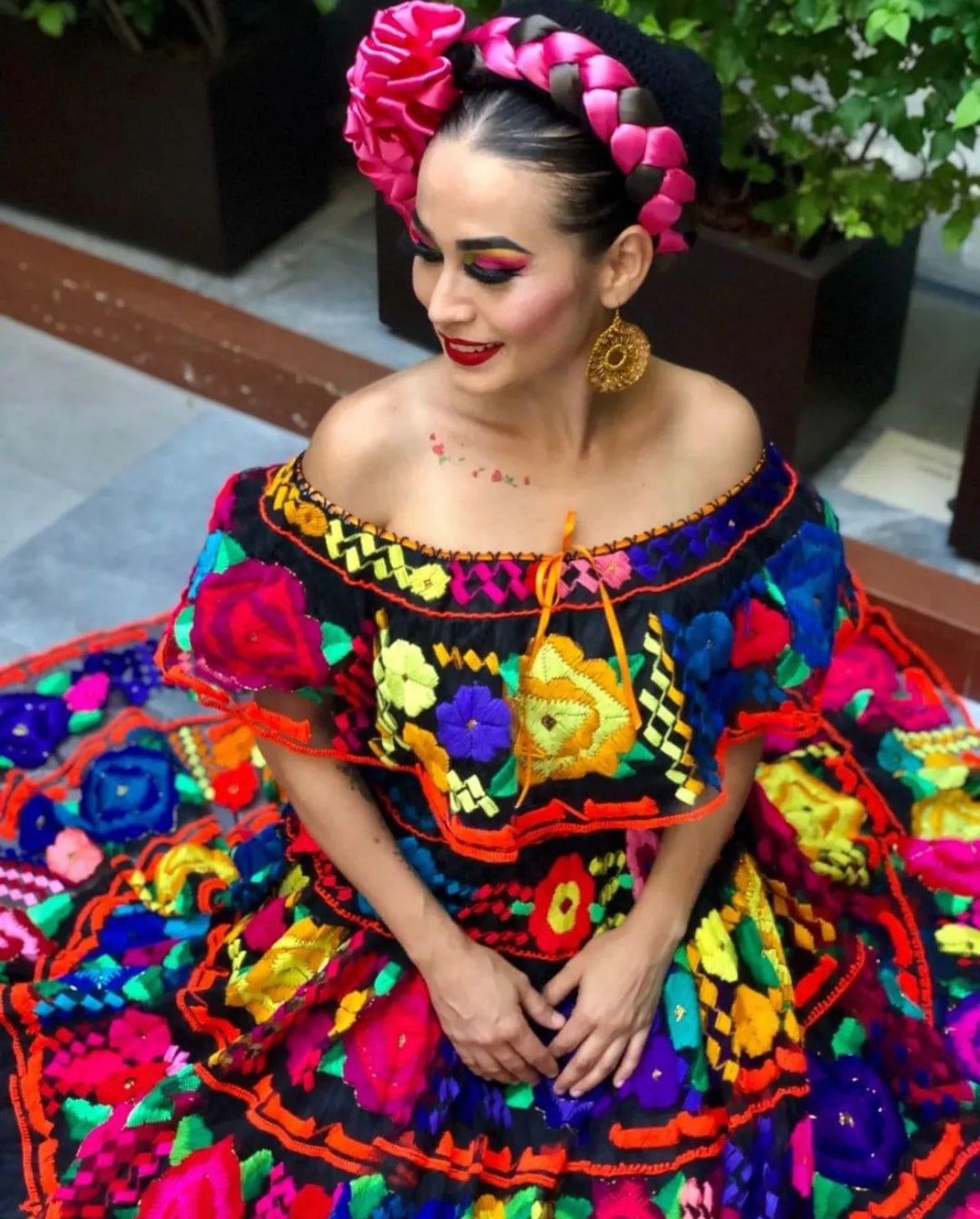 Vestido Chiapaneca Gala incluye rebozo