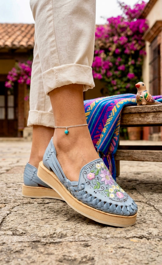 Huaraches Azul Flores