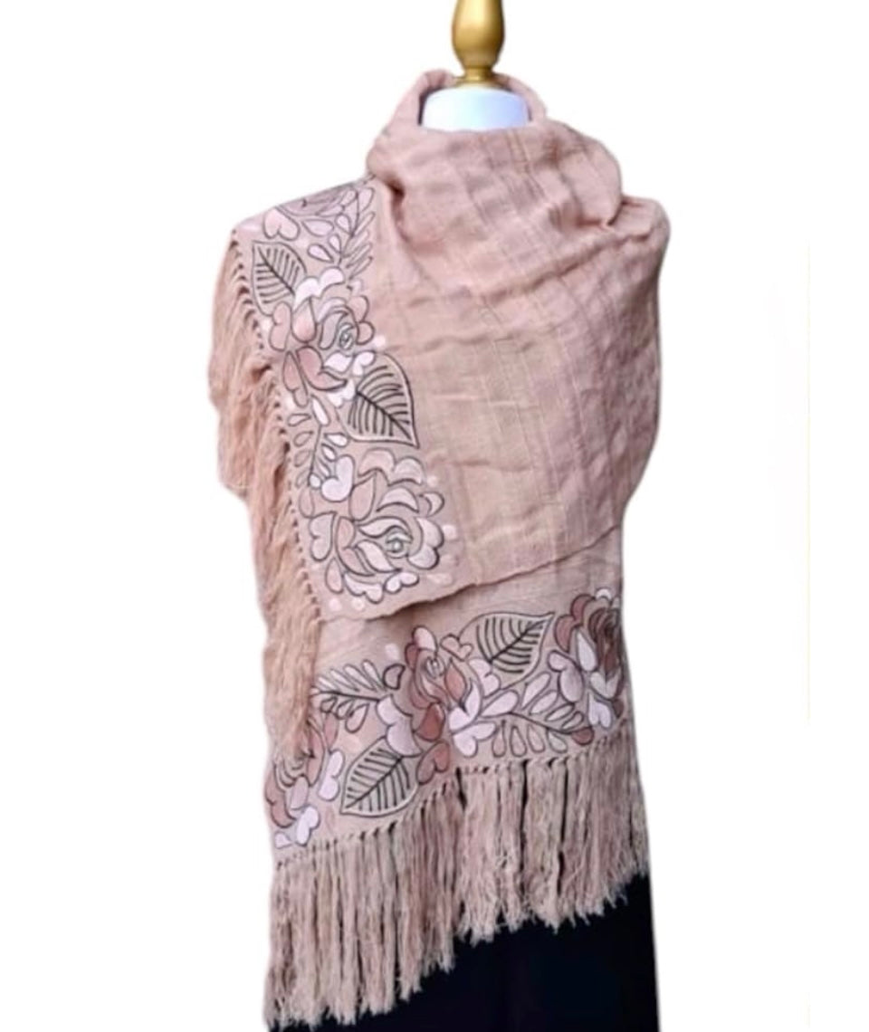 Rebozo Telar Flores Oro