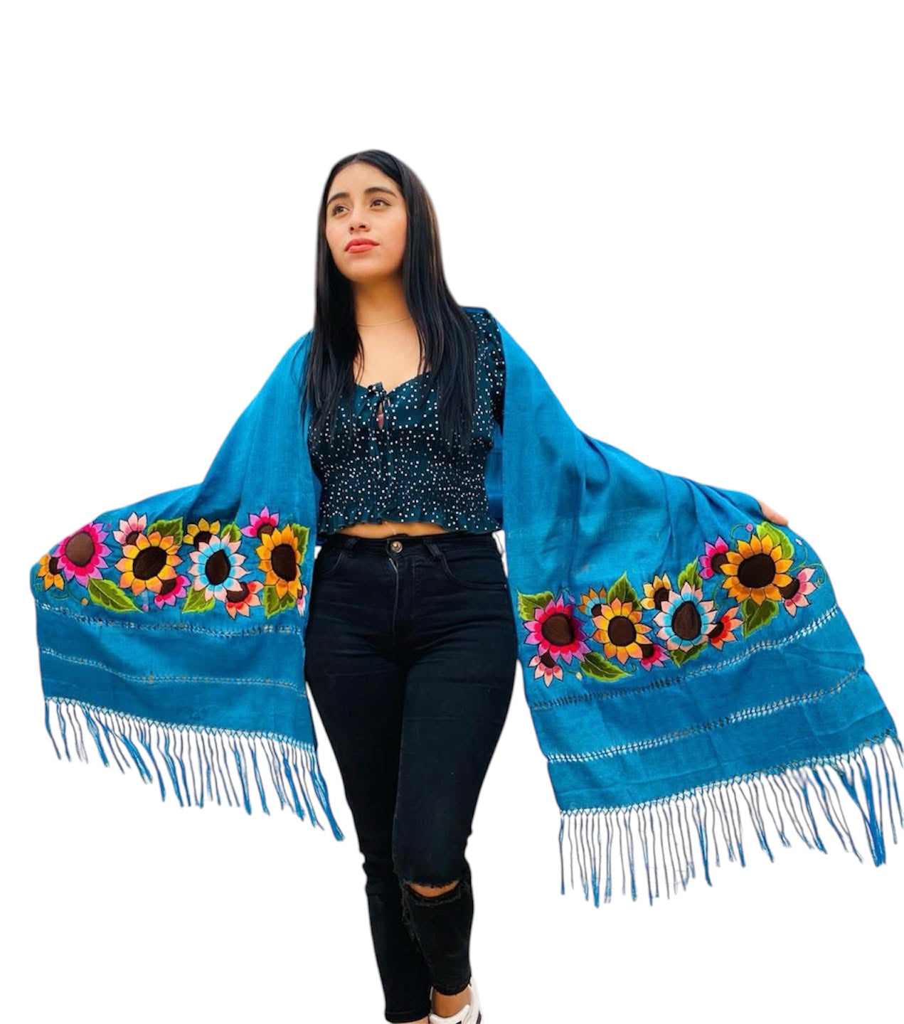 Rebozo Seda Floral
