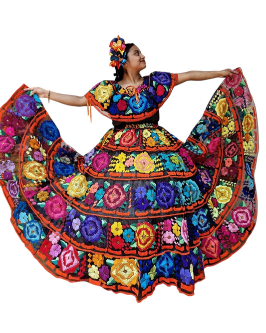 Vestido Chiapaneca Gala incluye rebozo