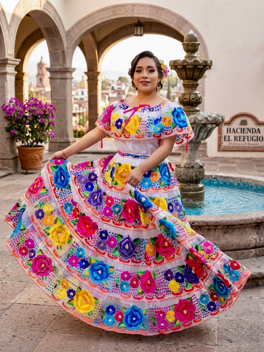Vestido Chiapaneca Blanco