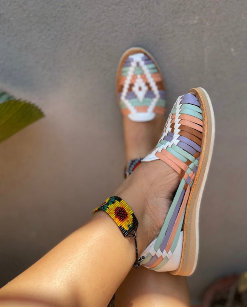 Huaraches rombo pastel