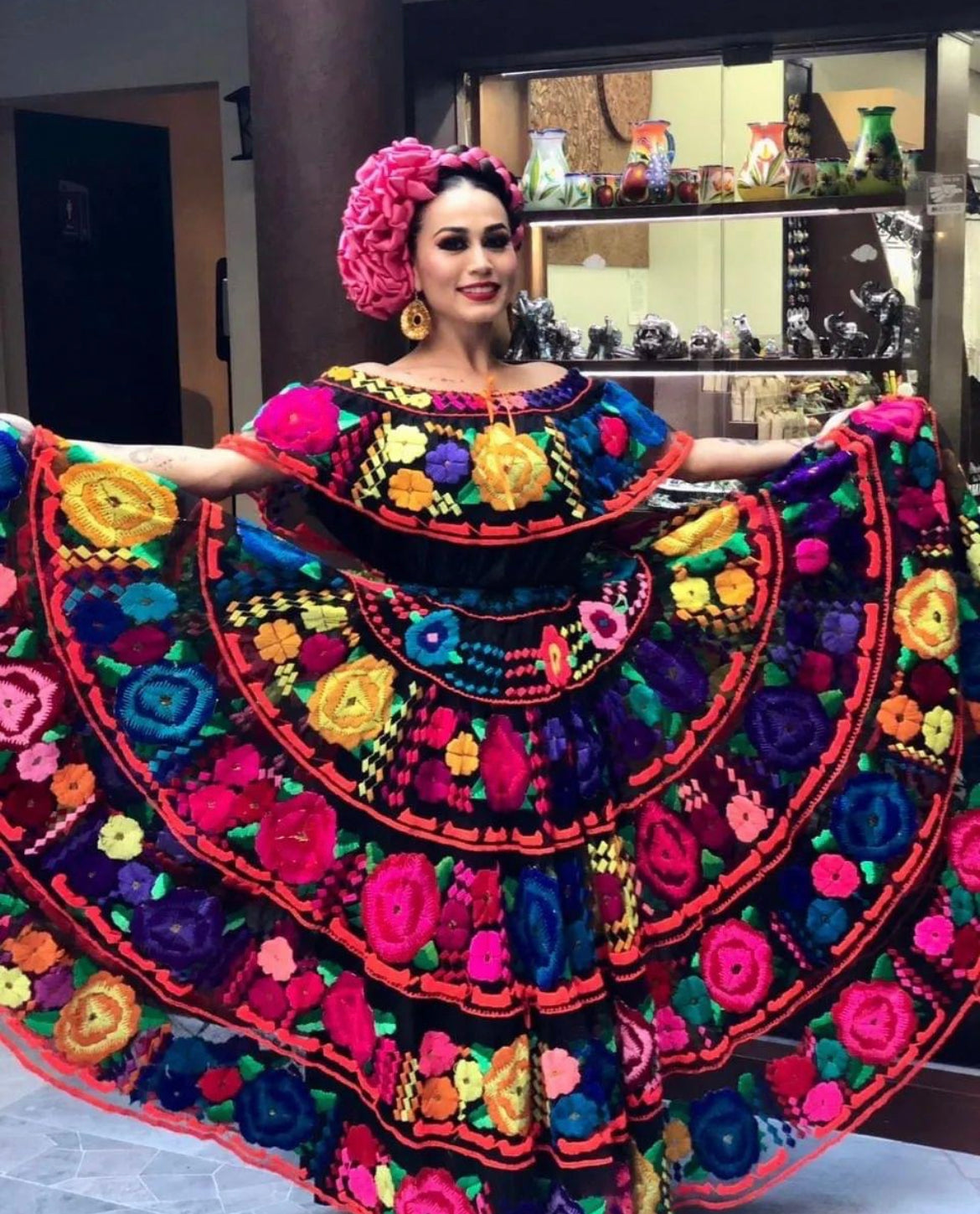 Vestido Chiapaneca Gala incluye rebozo