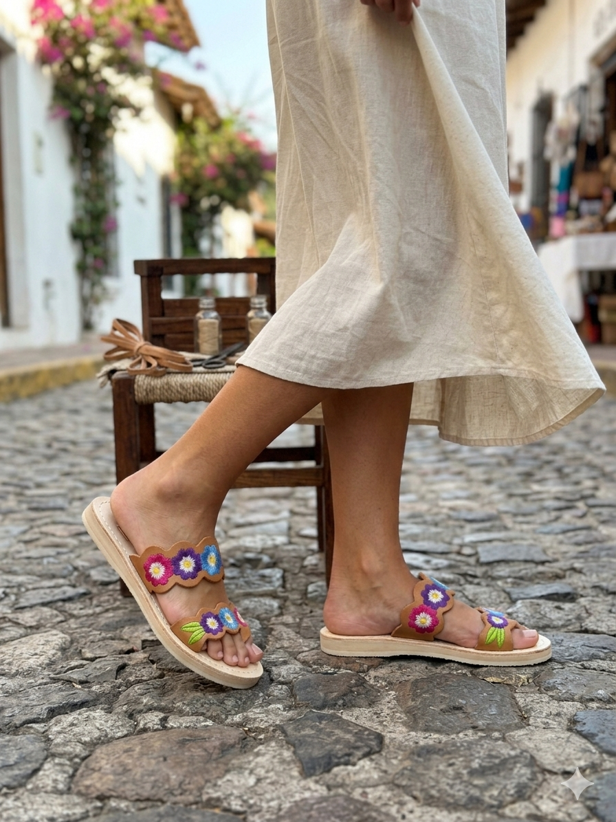 Sandalias Flor multicolor